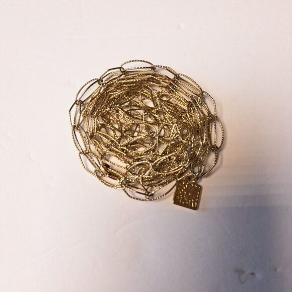 ANNE KLEIN CHAIN LINK GOLDTONE NECKLACE 41" LIGHTWEIGHT ADJUSTABLE LOBSTER CLASP - Picture 2 of 5